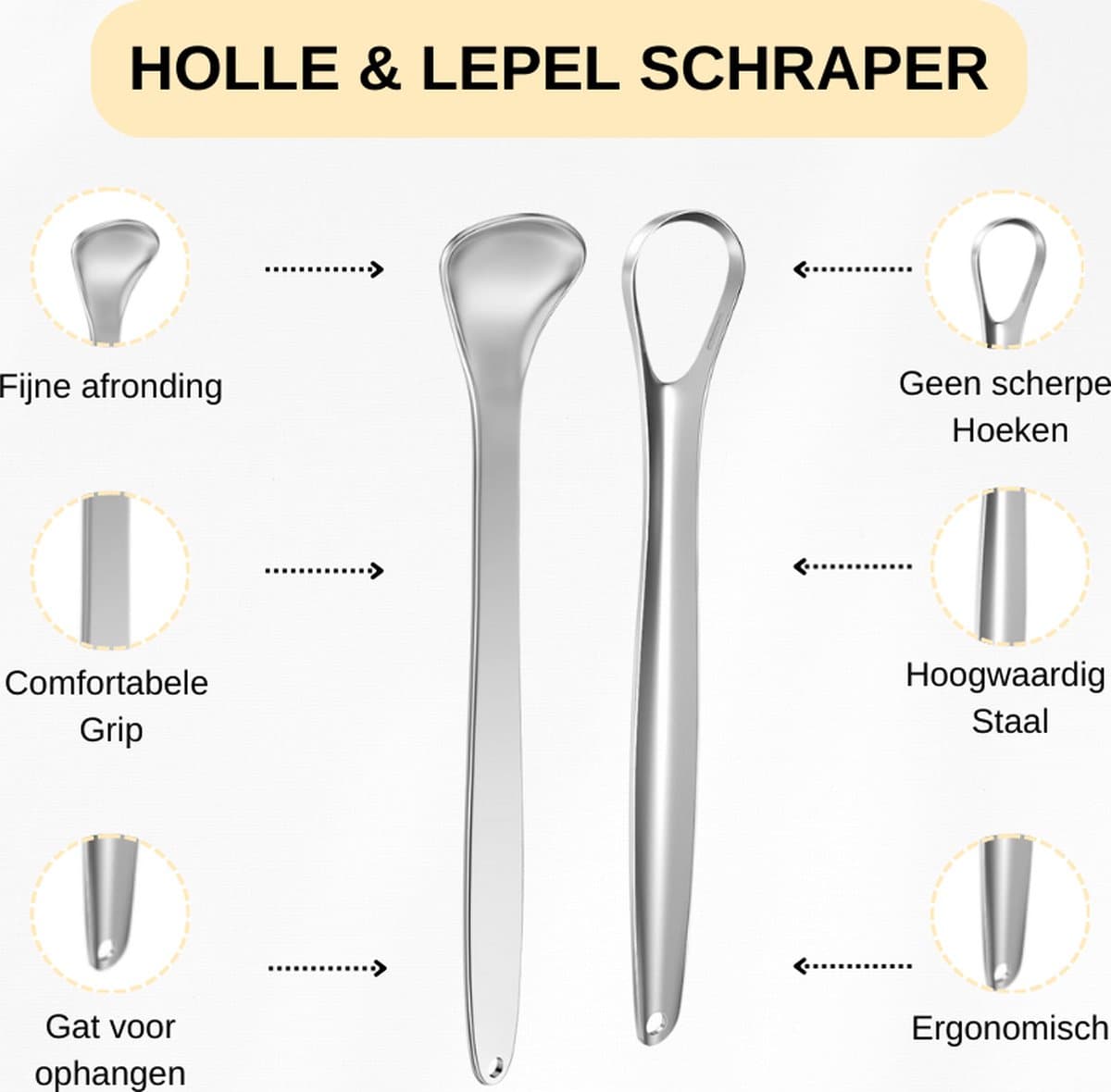 3-in-1 RVS Tongschraper Set thumbnail 4