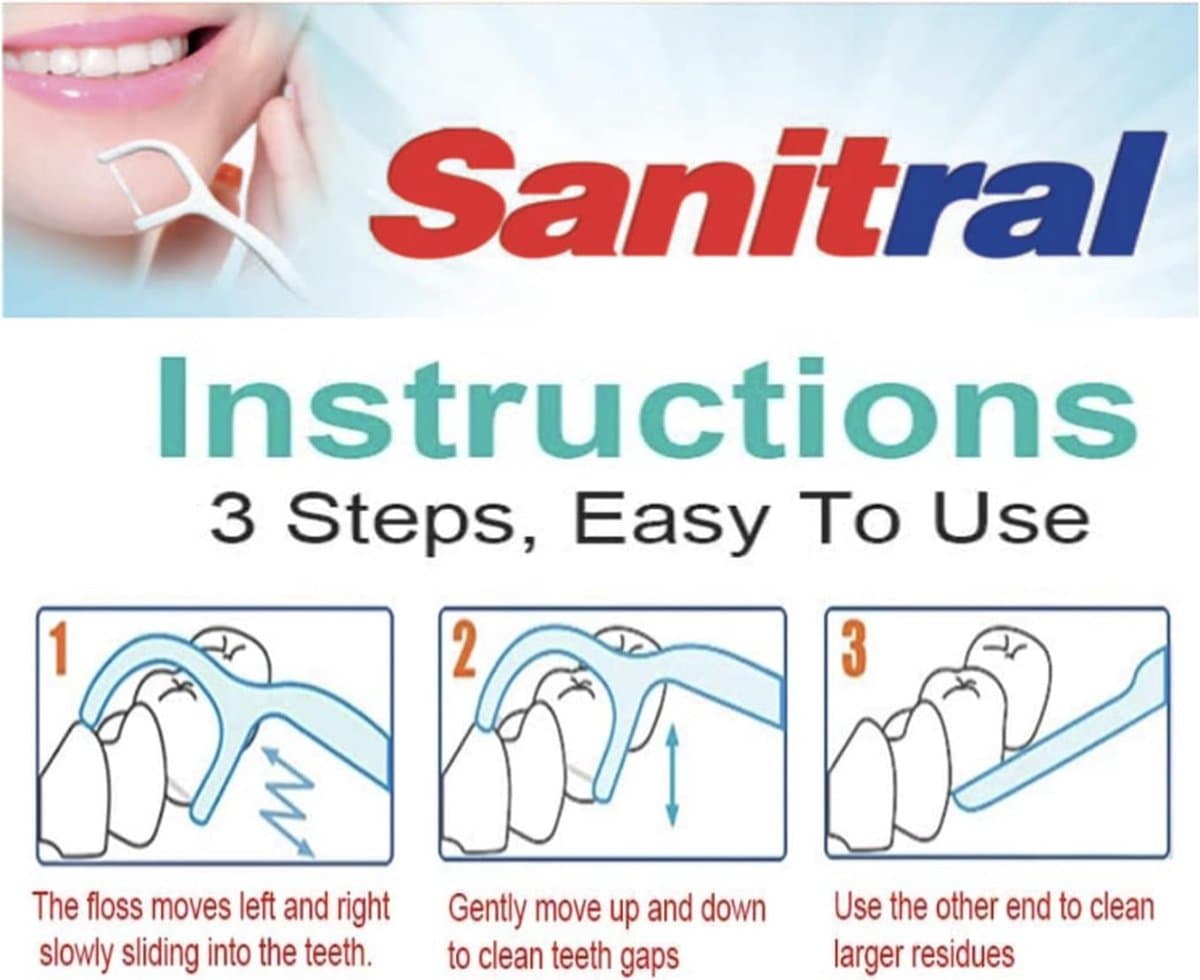 Sanitral Flosspicks 200 Stuks thumbnail 2