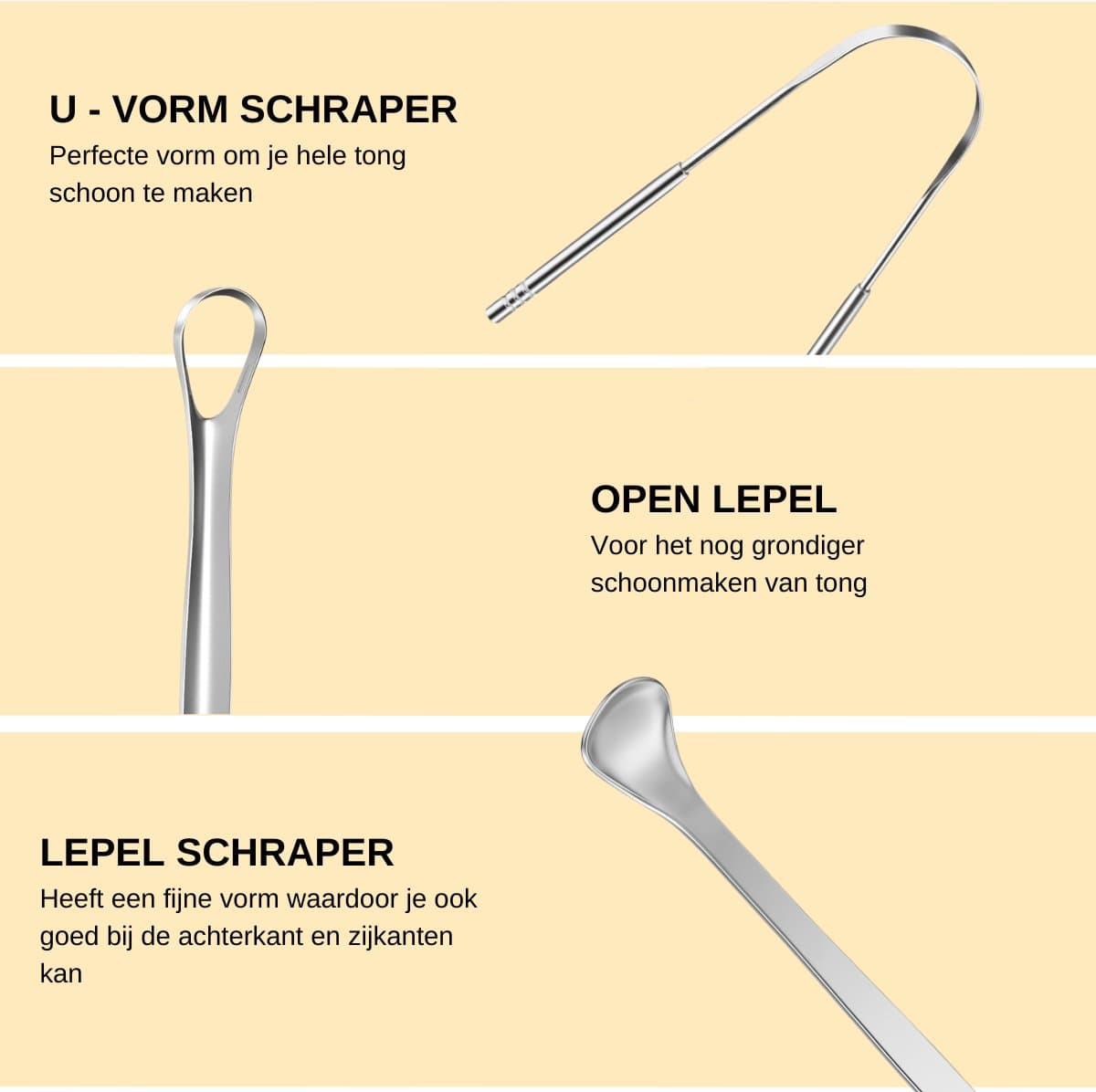 3-in-1 RVS Tongschraper Set thumbnail 2