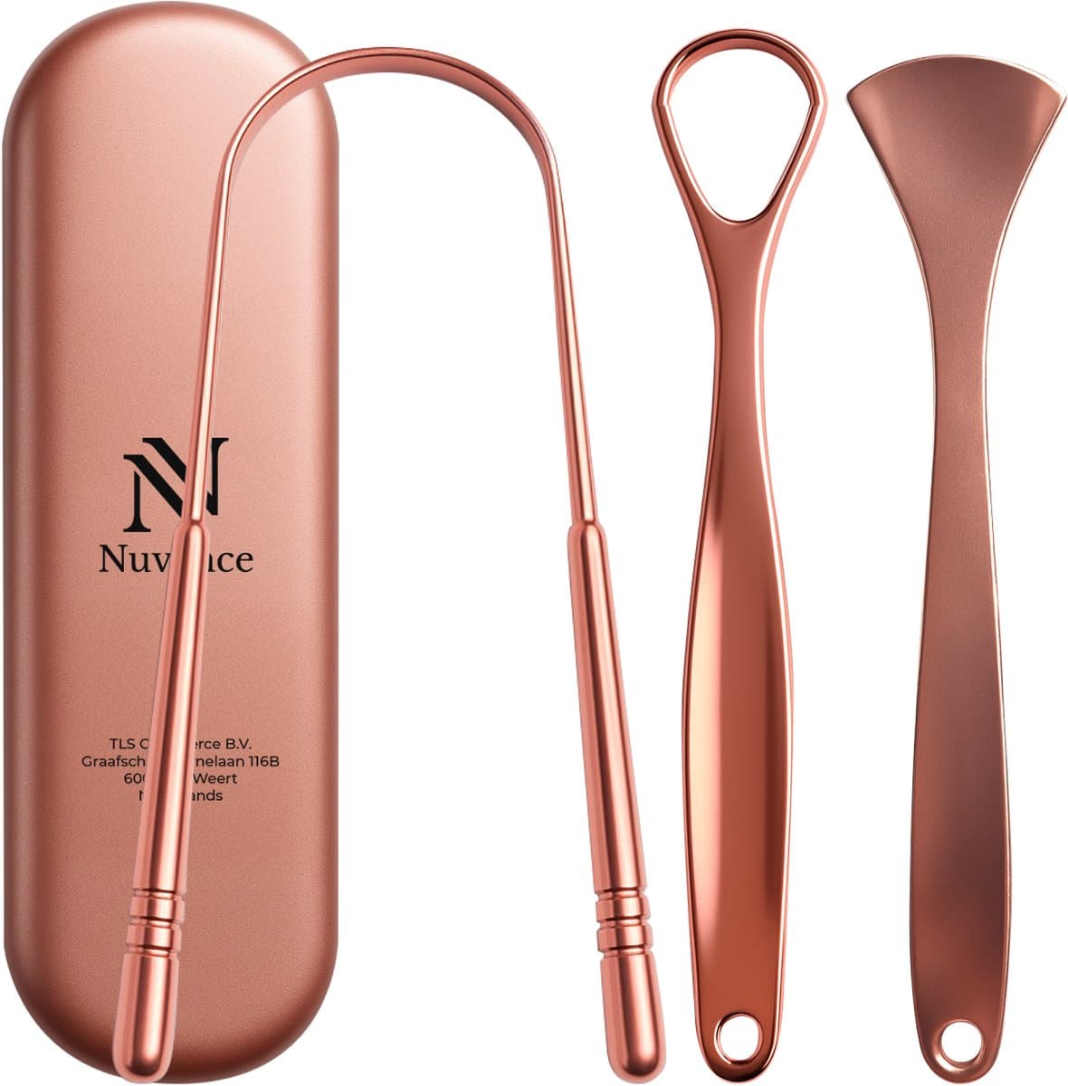 Nuvance Tongschraper RVS 3-in-1 Set