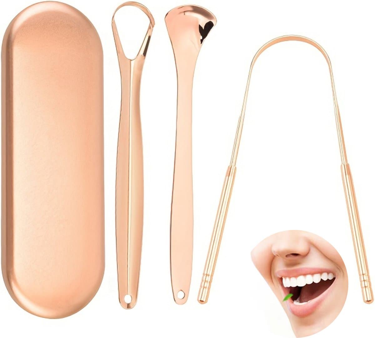 LOUZIR 3-in-1 Tongschraper en Tongborstel Set