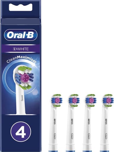 Oral-B 3D White - Met CleanMaximiser-technologie - Opzetborstels - 4 Stuks