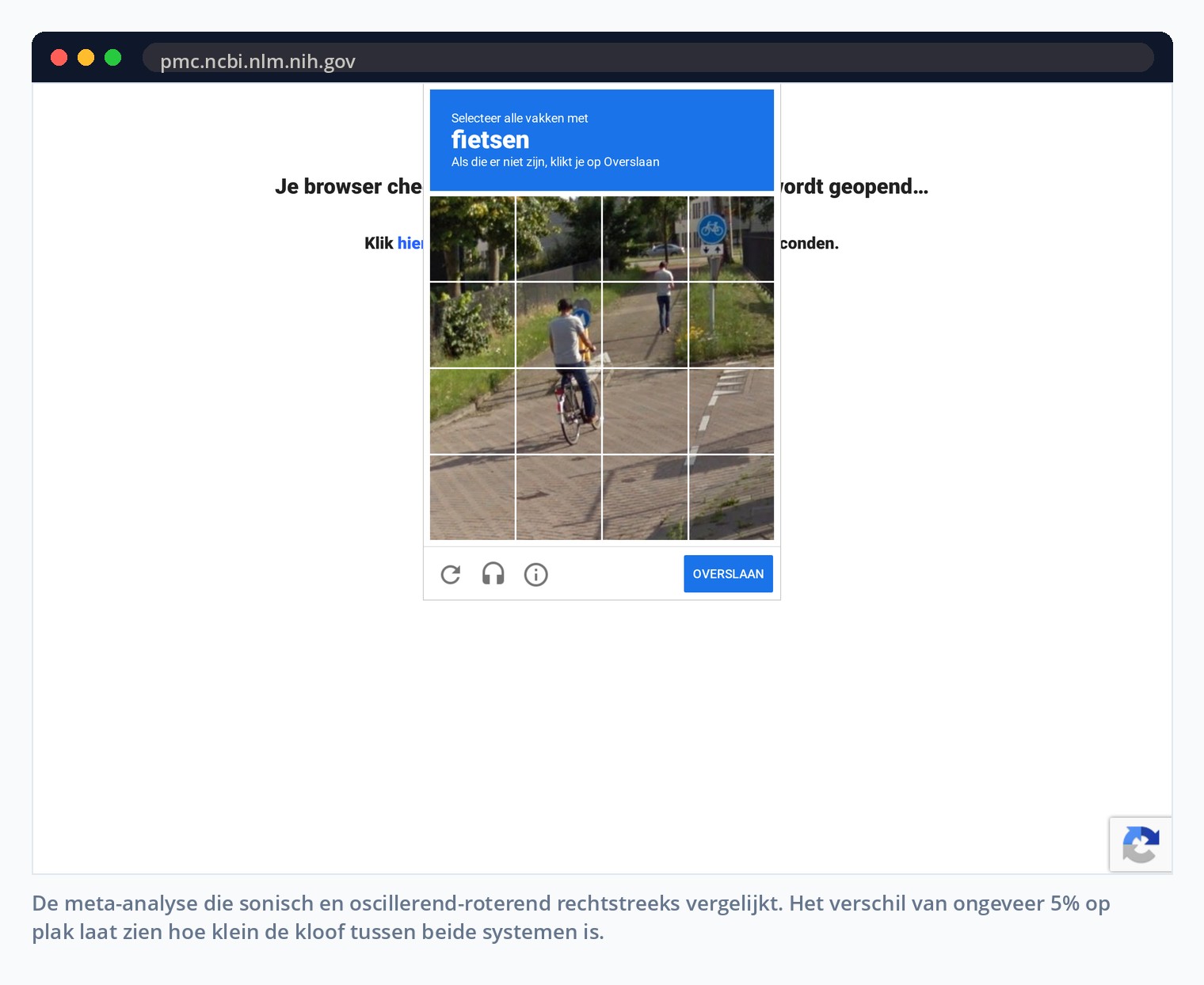 De meta-analyse die sonisch en oscillerend-roterend rechtstreeks vergelijkt. Het verschil van ongeveer 5% op plak laat zien hoe klein de kloof tussen beide systemen is.