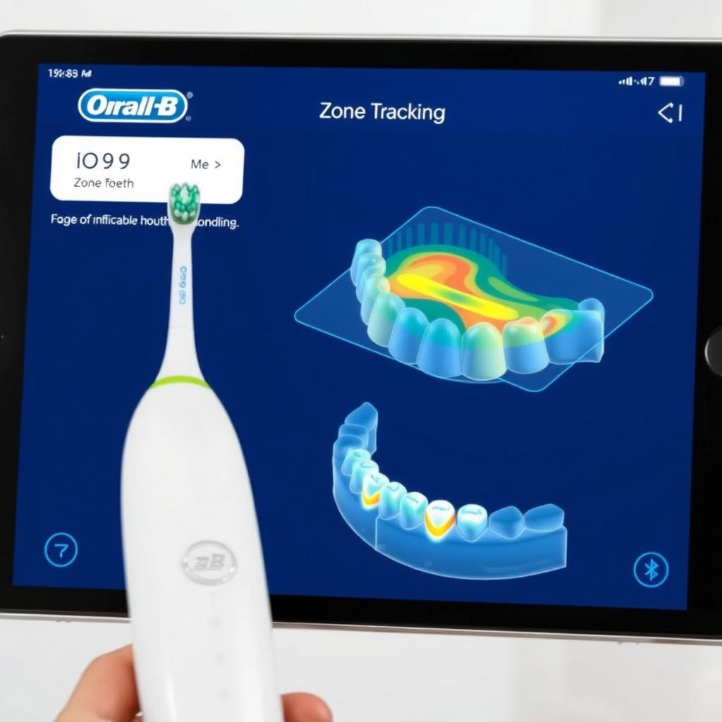 Oral-B iO 9 app met 3D zone-tracking functionaliteit Oral-B iO 9 app met 3D zone-tracking functionaliteit