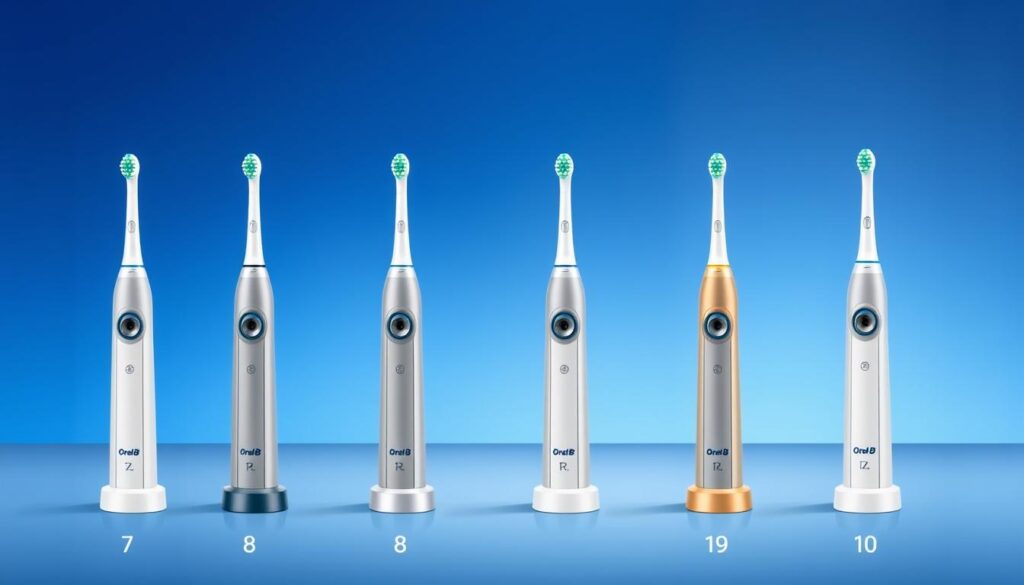 Vergelijking van verschillende Oral-B iO modellen naast elkaar Vergelijking van verschillende Oral-B iO modellen naast elkaar